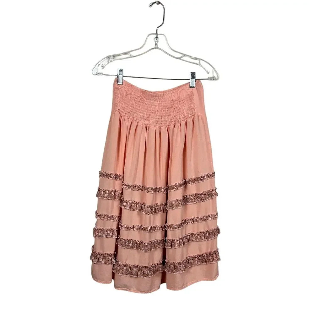 Allison New York Pink Ruffle Skirt size S